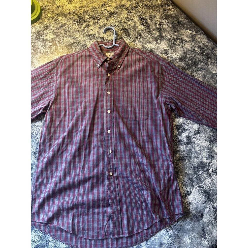 Brooks Brothers Shirt Mens Large Red Plaid Original Long Sleeve Button
